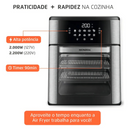 Fritadeira Air Fryer Forno Oven 12L Mondial Preto/Inox 2200W AFON-12L-BI