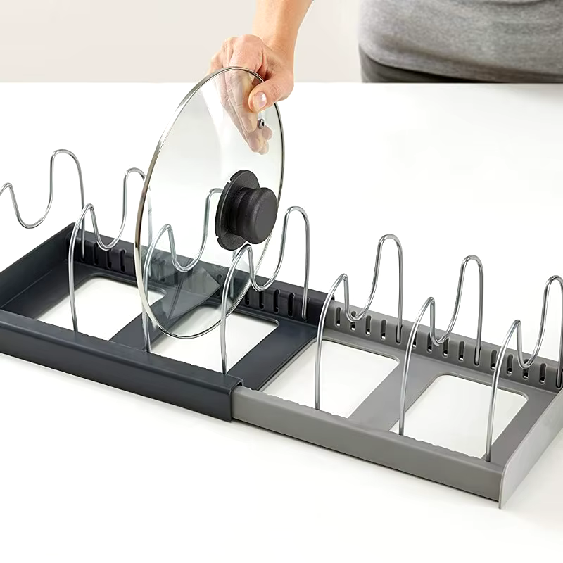 Organizador de Tampas de Panelas Expansível em Inox