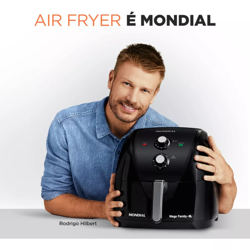 Fritadeira Sem Óleo Air Fryer 8L Mondial  1900W AFN-80-FB