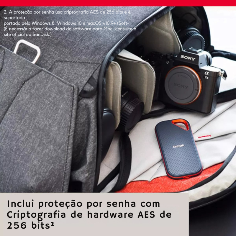 SanDisk SSD portátil Extreme Pro de 4 TB - até 2000 MB/s