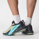 Salomon Sense Ride 5 Tênis Masculino  Bege Azul Trail Running