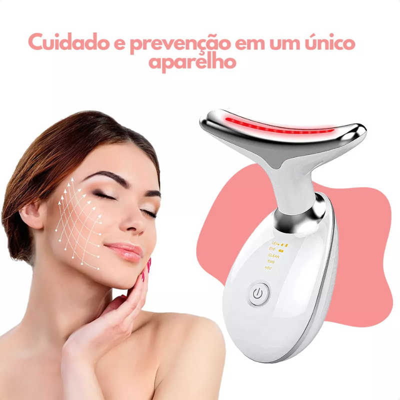 Massageador Facial Led Aparelho Tratamento Com Luz Fototerapia Lift Usb