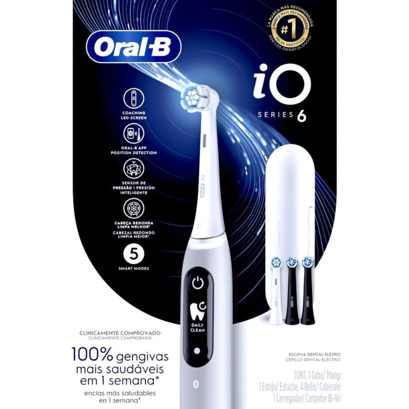 Escova de Dente Elétrica Oral B iO Series 6 Cinza 100-240V