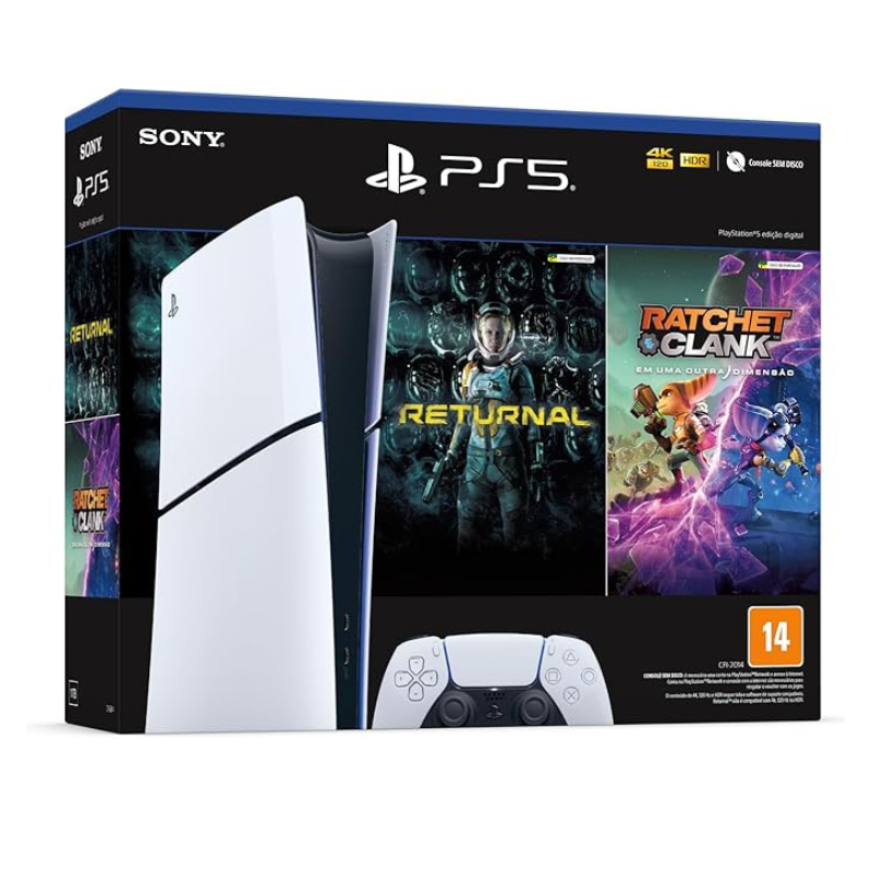 Playstation 5 Slim Digital 2 Jogos - Returnal + Ratchet & Clank