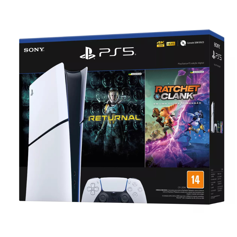Playstation 5 Slim Digital 2 Jogos - Returnal + Ratchet & Clank
