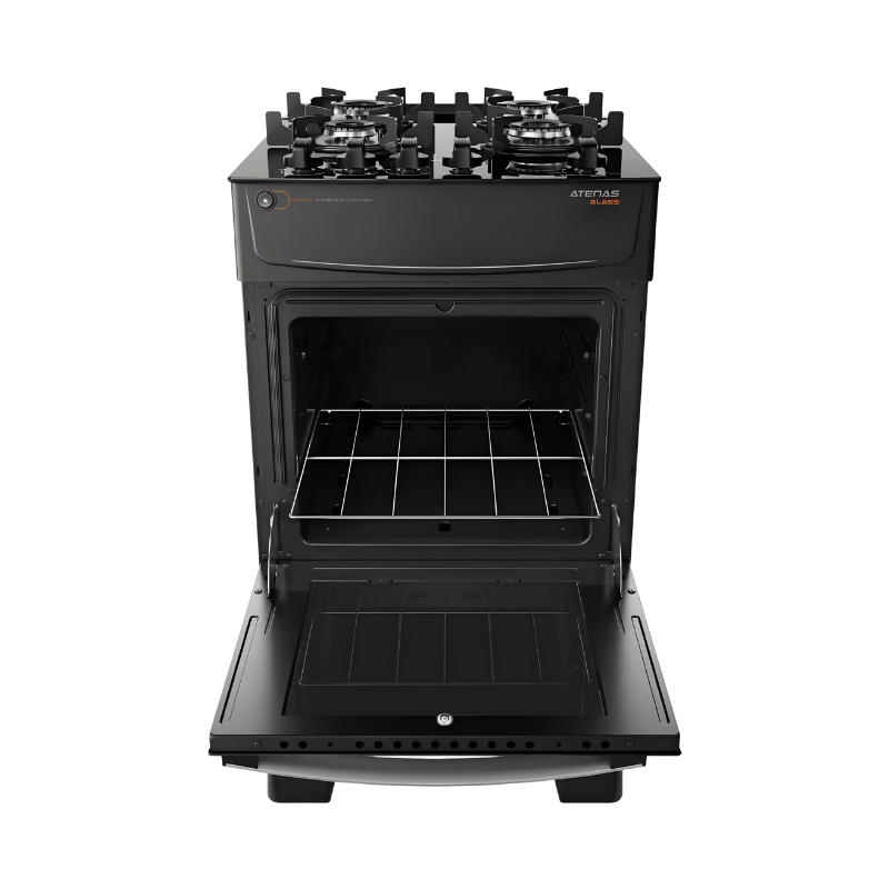 Fogão 4 Bocas  Mesa de Vidro e Gás engarrafado com Forno de 50 Litros