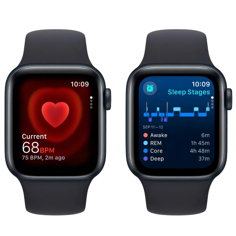 Apple Watch SE GPS + Caixa meia-noite de alumínio 40 mm - M/G