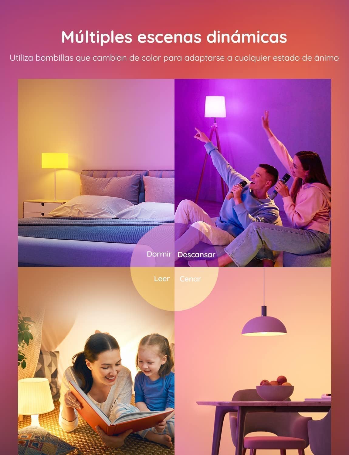 Govee Bombilla LED E27 Inteligentes WiFi y Bluetooth, Juego de 2 [Clase de eficiencia energética F]
