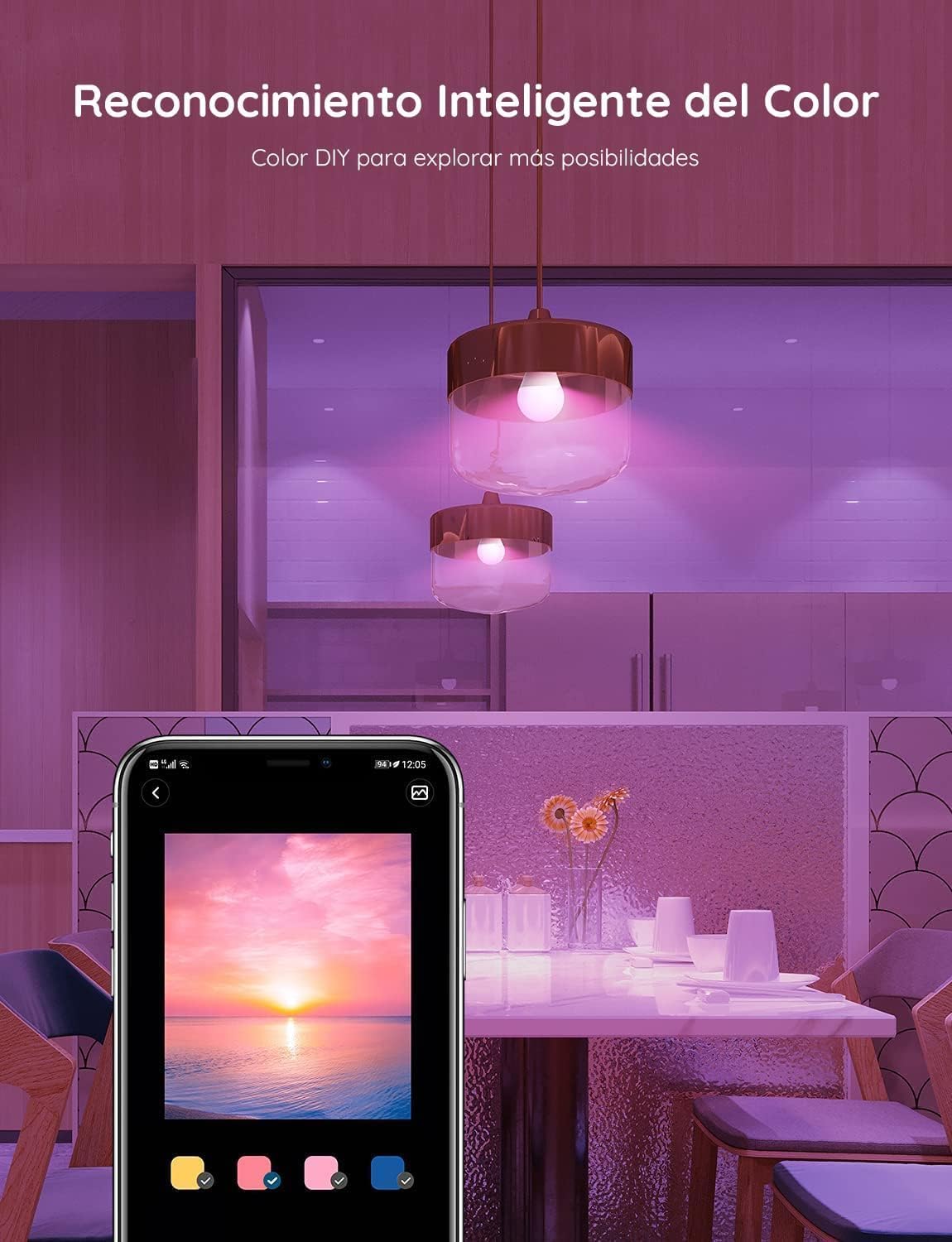 Govee Bombilla LED E27 Inteligentes WiFi y Bluetooth, Juego de 2 [Clase de eficiencia energética F]