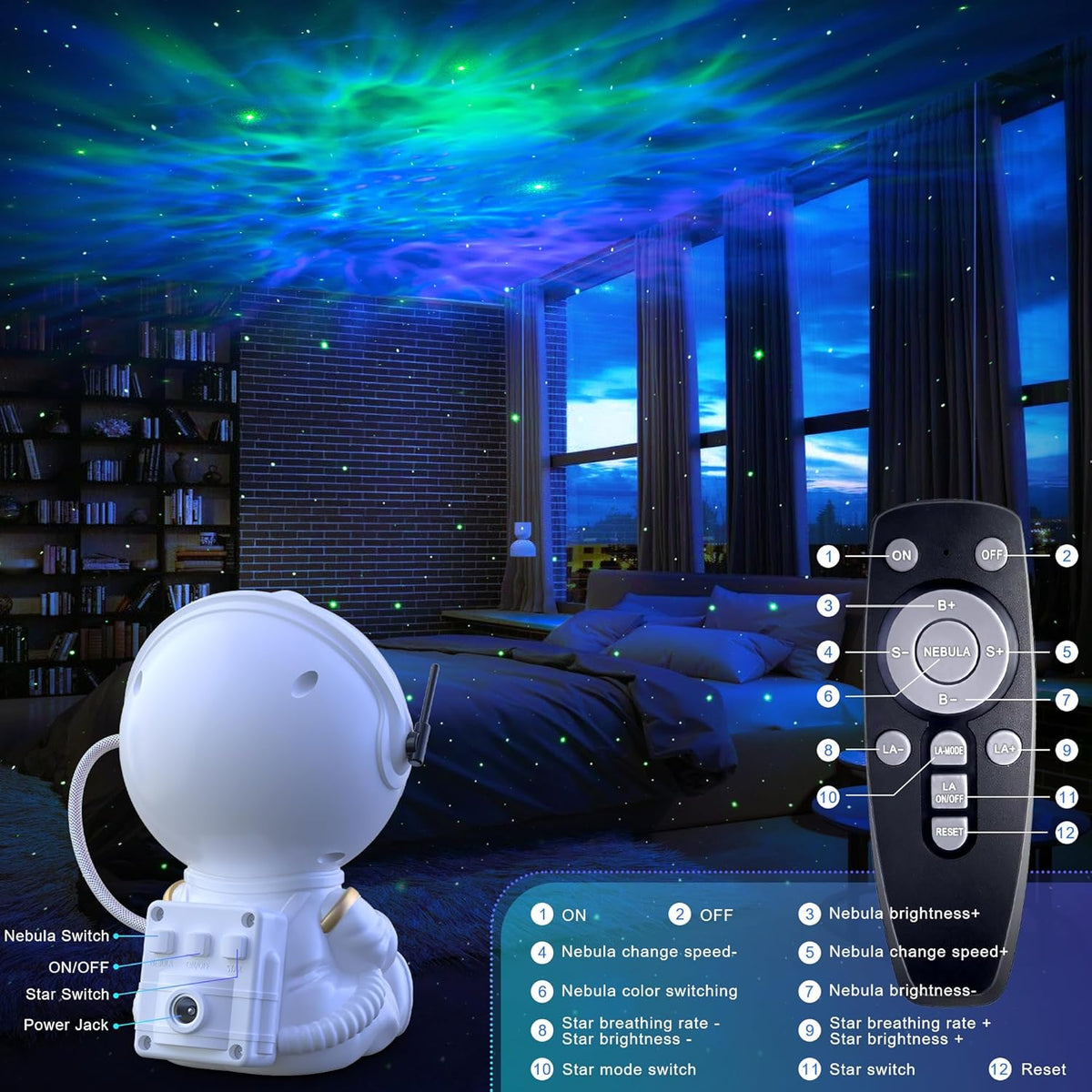 Macchiatto Proyector de cielo estrellado astronauta