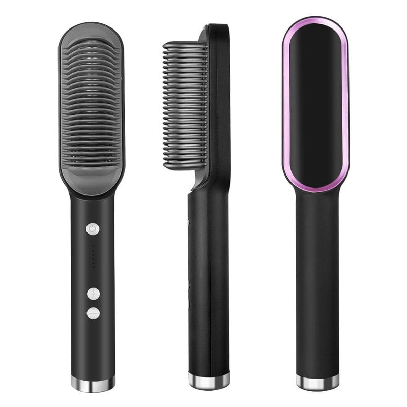 Escova Alisadora 5 em 1 - Alisa, Seca, Hidrata, Modela e Anti-Frizz
