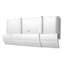 Unidade de ar-condicionado de parede com um design branco e elegante.