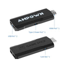 Dispositivo portátil de streaming de mídia com várias portas para conectividade.