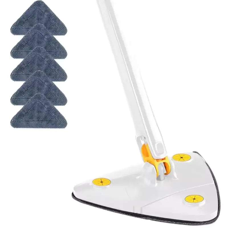 Mopa triangular para piso com almofadas de limpeza substituíveis.