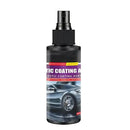 Frasco de spray preto de agente de revestimento de plástico para uso automotivo.