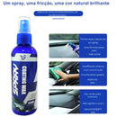 Frasco de spray azul de produto de cera para revestimento de carros.