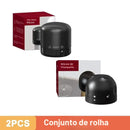 Timer de cozinha cilíndrico preto ou removedor de rolhas com controles de discagem.